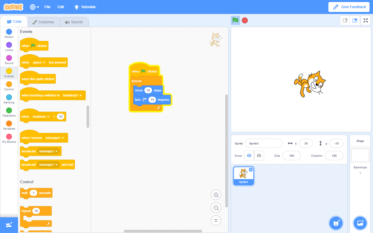 Scratch 3.0 软件界面截图 - 可视化积木式编程编辑器